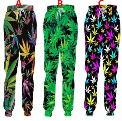 Weed Leaf Hip Hop 3D Print Casual trousers Men Women Sweatpants Jogging Pant - Image 1 of 4