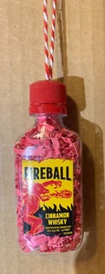 1 FIRE BALL CINNAMON WHISKEY MINI LIQUOR BOTTLE CHRISTMAS ORNAMENT NEW LABEL - Picture 1 of 1