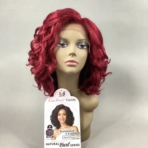 Angie Wig Burgundy Texturized Curlify Deep Part Lace Front Synthetic - Picture 1 of 9