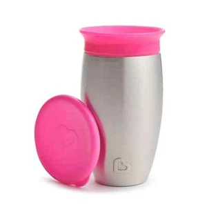Munchkin Miracle 360 Degree Stainless Steel Sippy Cup, 10 oz Pink ~ New - Picture 1 of 3