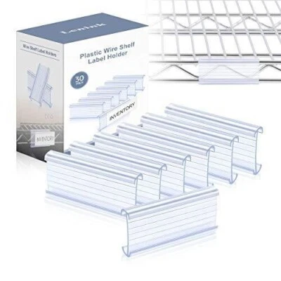 Lenink (26 pc was 30 pc) Plastic Wire Rack Shelf Label Holder -Helps to Organize - Image 1 of 4