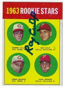 Autographed 1963 Topps RAY CULP #29 PHILADELPHIA PHILLIES Card COA - Picture 1 of 1