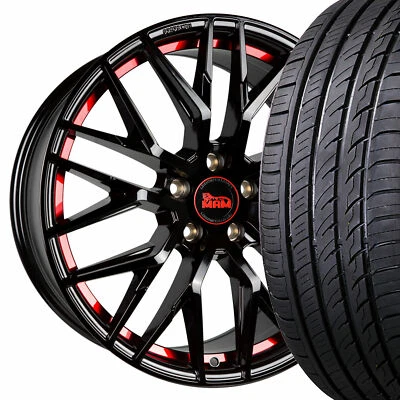 19" MAM RS4 Black Red Inside Sommerräder 225/35 für VW Passat Lim. 2011-2014 3C - Bild 1 von 4