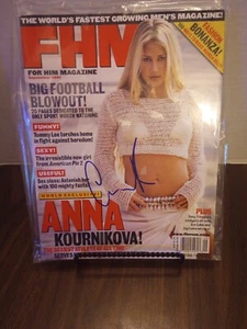 Anna Kournikova Signed NO LABEL September 2001 FHM Magazine COA - Picture 1 of 8