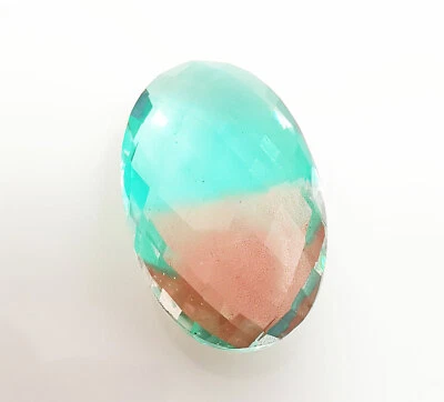 23.90 Ct Amazing Bi-Color Doublet Quartz Oval Cut Loose Gemstones - Image 1 of 4