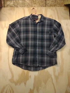 Wolverine Shirt Adult Extra Large Gray Black Plaid Flannel Button Down Mens - Picture 1 of 7
