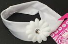 NEU Soft Touch Baby Diamant Blume Stirnband weiß 100 % Polyester