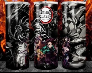 DEMON SLAYER ANIME CARTOON TV 20 OZ EDELSTAHL BECHER TASSE + DECKEL & STROHHALM - Bild 1 von 8