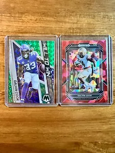 Dalvin Cook | 2 Card Lot | 22 Mosaic Prizm & 23 Prizm Draft Picks Red Cracked - Picture 1 of 2