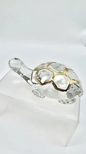 Glass Paperweight Sea Turtle Figurine Clear - Picture 1 of 7