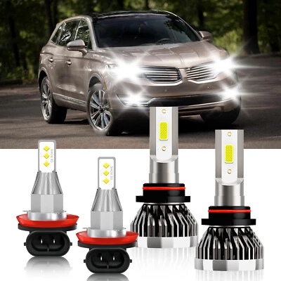 Combo LED Headlight Hi/Low + Fog Light Bulbs 6000K For Lincoln MKX 2011-2015 - Изображение 1 из 4