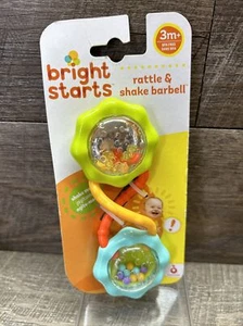 Baby Toy Bright Starts Rattle & Shake Barbell 3 Months Green Unisex Infant NWT - Picture 1 of 2