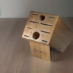 Cutco Knife Block Storage Wood Honey Oak 10 Slot - Picture 1 of 3