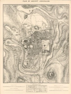 1864 Pierotti 'Plan of Ancient Jerusalem' Holy Land, Biblical - Picture 1 of 1