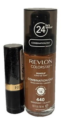REVLON COLORSTAY Combination/Oily Matte Foundation 440 Mahogany + Lipstick! - Image 1 of 4