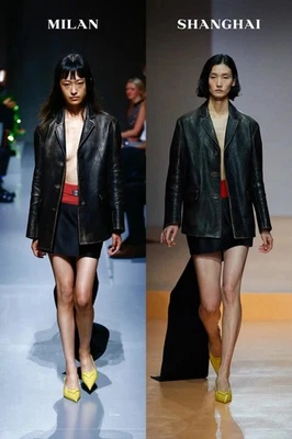 Exceptional Spring 2022 prada runway distressed leather jacket LOOK 5 it40 - Image 1 of 4