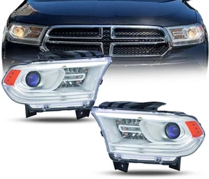 For Dodge Durango 2014-2015 Halogen Headlamps with Bulbs - w/o LED DRL - Picture 1 of 9