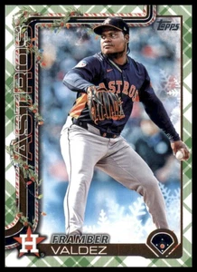 2025 Topps Holiday Framber Valdez verde vacaciones cuadros #H24 Houston Astros - Imagen 1 de 2