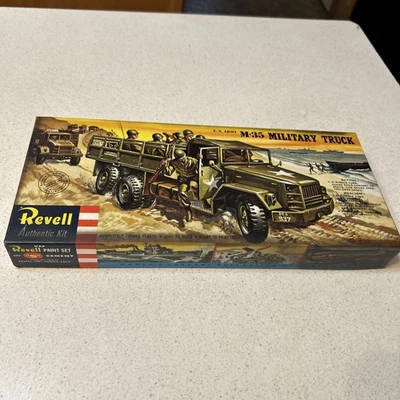 Revell 1958 年美国陆军 M - 35 军用卡车套件 # H 537 盒装说明很好 — 第 1/4 张图片