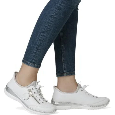Reiker Womens Ladies White Casual Shoes Sneakers Trainers Size 4-8 - Image 1 of 4