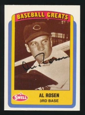1990 Swell Baseball Greats -#39 AL ROSEN (Indians) *AUTOGRAPHED* d.2015 - Image 1 of 2