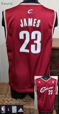 LEBRON JAMES #23 Cleveland Cavaliers Red Adidas Basketball Jersey Youth L 14/16 - Image 1 of 4