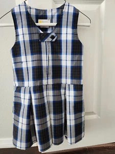 DENNIS UNIFORM ADAMS PLAID GIRLS V-NECK ZIP-FRONT JUMPER SCHOOL UNIFORM - SIZE 6 - Picture 1 of 2