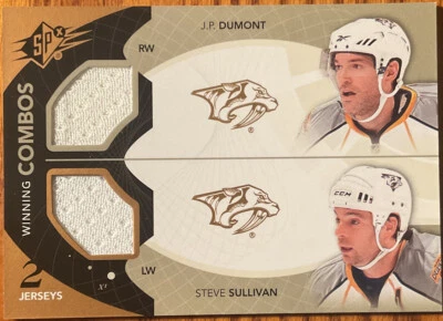 2010-11 SPx Winning Combos Jerseys Steve Sullivan/J.P. Dumont #WC-JS - Image 1 of 2