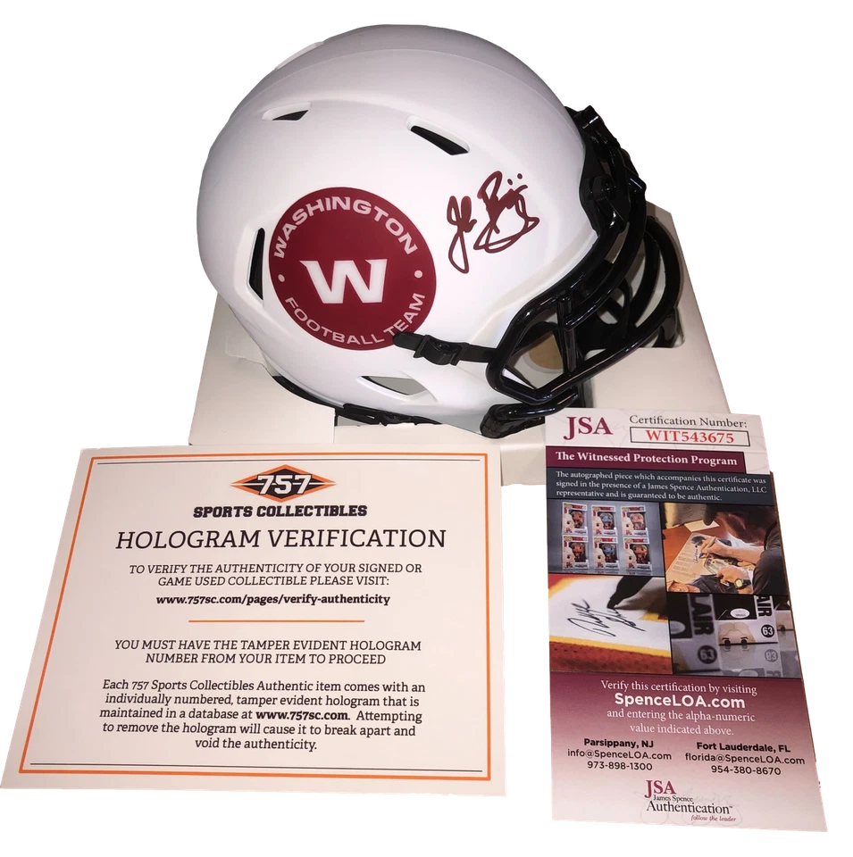 Washington Commanders John Riggins Signed Auto Luanr Mini Helmet JSA W COA - Image 1 of 1