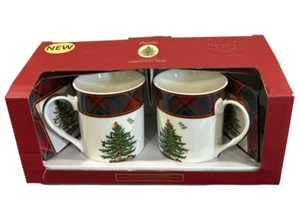Spode Tree Tartan Mugs With Coasters - Picture 1 of 9