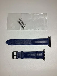Correa para Apple Watch de cuero azul marino avestruz iWatch serie SE 40 mm vintage - Imagen 1 de 3