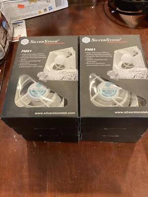 6 X SILVERSTONE FM81 white 80mm Case Fan W/Fan Contoller NEW Pot Of 6 - Image 1 of 2