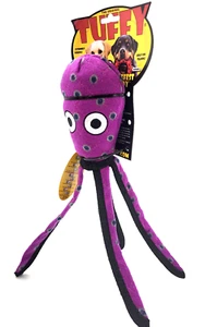 Tuffy Ocean Squid Purple Durable Floating Squeaky Tug & Shake Dog Toy 16" - Picture 1 of 11