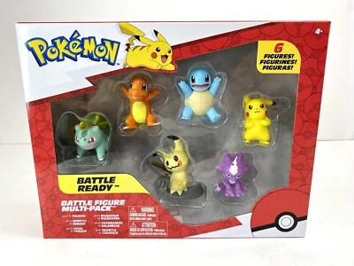 Pokemon Battle Figure 6 Pack Features 2”Pikachu, Squirtle, Charmander NEW IN BOX - Image 1 of 4