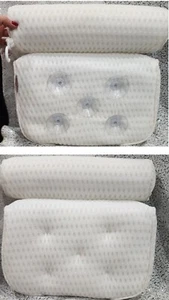 Mesh Bath Pillow Neck Back Support Bathtub Tub Spa Cushion With 5 Suction Cup - Picture 1 of 6