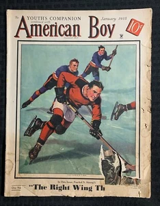 1935 Jan AMERICAN BOY Magazine GD+ 2.5 Hockey Cover / The Right Wing - Picture 1 of 4