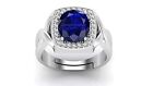 Sapphire Adjustable RING Silver plated 10.25 Ratti 9.00 Carat Unheated and Untre