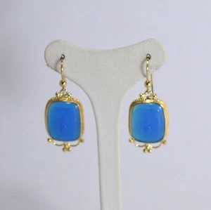 TAGLIAMONTE ORECCHINI  ARGENTO 925  PASTE VITREE  AGATA BLU            TGN 941 - Foto 1 di 3