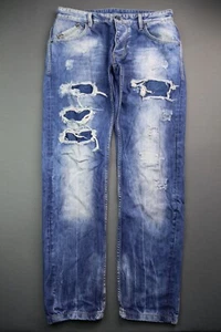 Pantalones de mezclilla Craiser para hombre ajustados desgastados lavado medio talla 32x30 botón mosca - Imagen 1 de 8