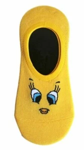 Tweety Bird Looney Tunes Personaje Amarillo No Show Youth Pedi Socks - Imagen 1 de 1
