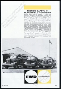 Camión de bomberos Bloomfield TWP MI 1963 tracción delantera tracción en las cuatro ruedas foto anuncio impreso de colección - Imagen 1 de 7