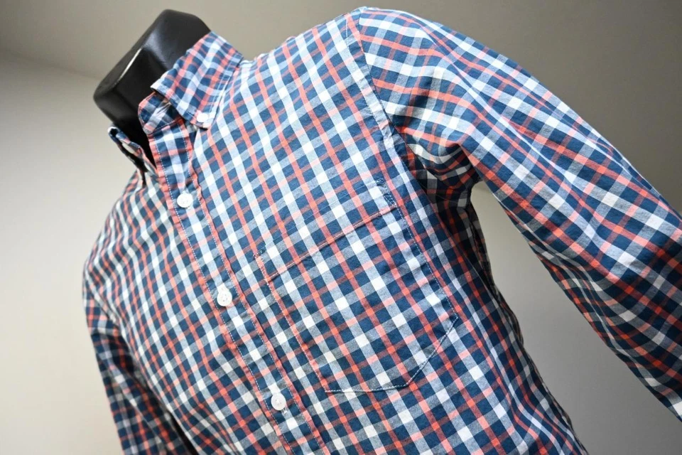 J Crew Flex Oxford Slim Fit Dress Shirt Plaid Button Up Mens XS XSMALL - Image 1 of 4