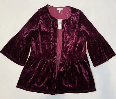 Cárdigan Suéter Monteau Niña Niñas Formal Fiesta Terciopelo Borgoña Talla M 10 Foto 1 de 4