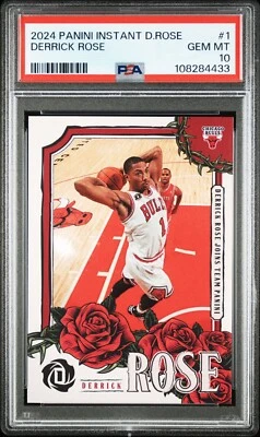 PSA10 2024 PANINI INSTANT LOVE MANIFESTED: THE DERRICK ROSE COLLCTION 1 DERRICK - Image 1 of 2