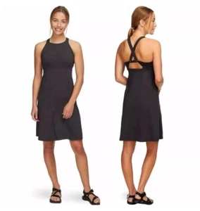 P26 Patagonia Magnolia Spring Dress in Black Athleisure Outdoor Sleeveless Sz L - Picture 1 of 8