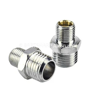  2 x Airbrush Hose Adaptor 1/8thBSP Male-1/4thBSP Male Airbrush Connector WD-51 - Picture 1 of 1