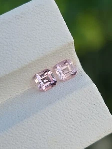 Light Pink Topaz Stone Pair Emerald Cut Natural Untreated Unheated Loose - Picture 1 of 4