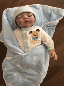 My Baby Boy By Denise Kunz-Pratt Vinyl Lifelike Sleeping Baby Boy Doll - Picture 1 of 16