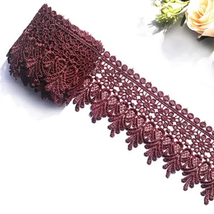 15-Yard Dark Red Lace Ribbon for Sewing Decorative Trim Fabric by The Yard 3.... - Picture 1 of 6