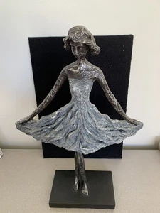 VTG Metal Cast Ballerina Ballet Dancer Statuette Sculpture on Base READ - Picture 1 of 13